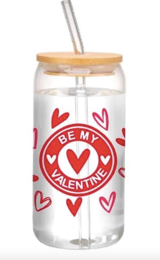 Valentines day glass cups